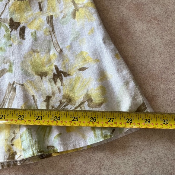 Laura Burke Avenue Linen/Rayon Spring Summer Floral A Line Skirt - Picture 10 of 10